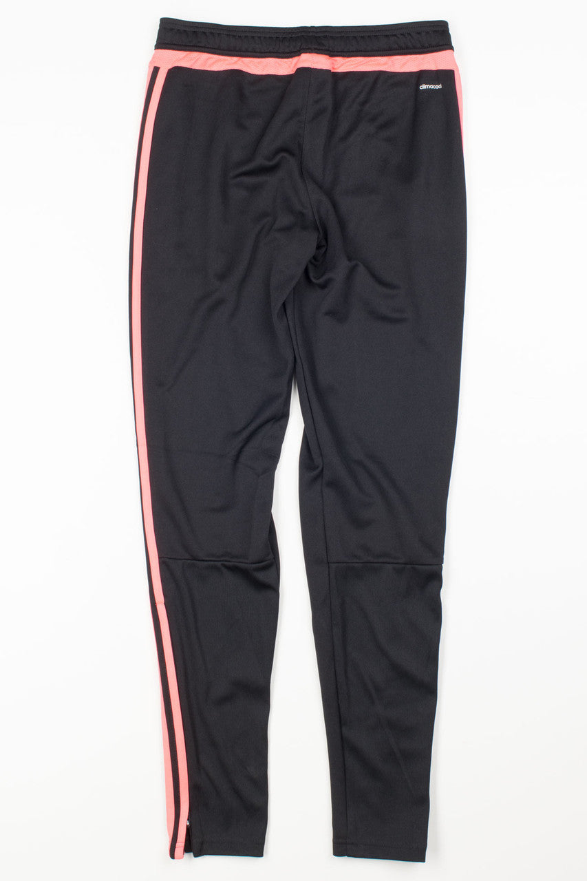 Black & Bright Coral Adidas Joggers