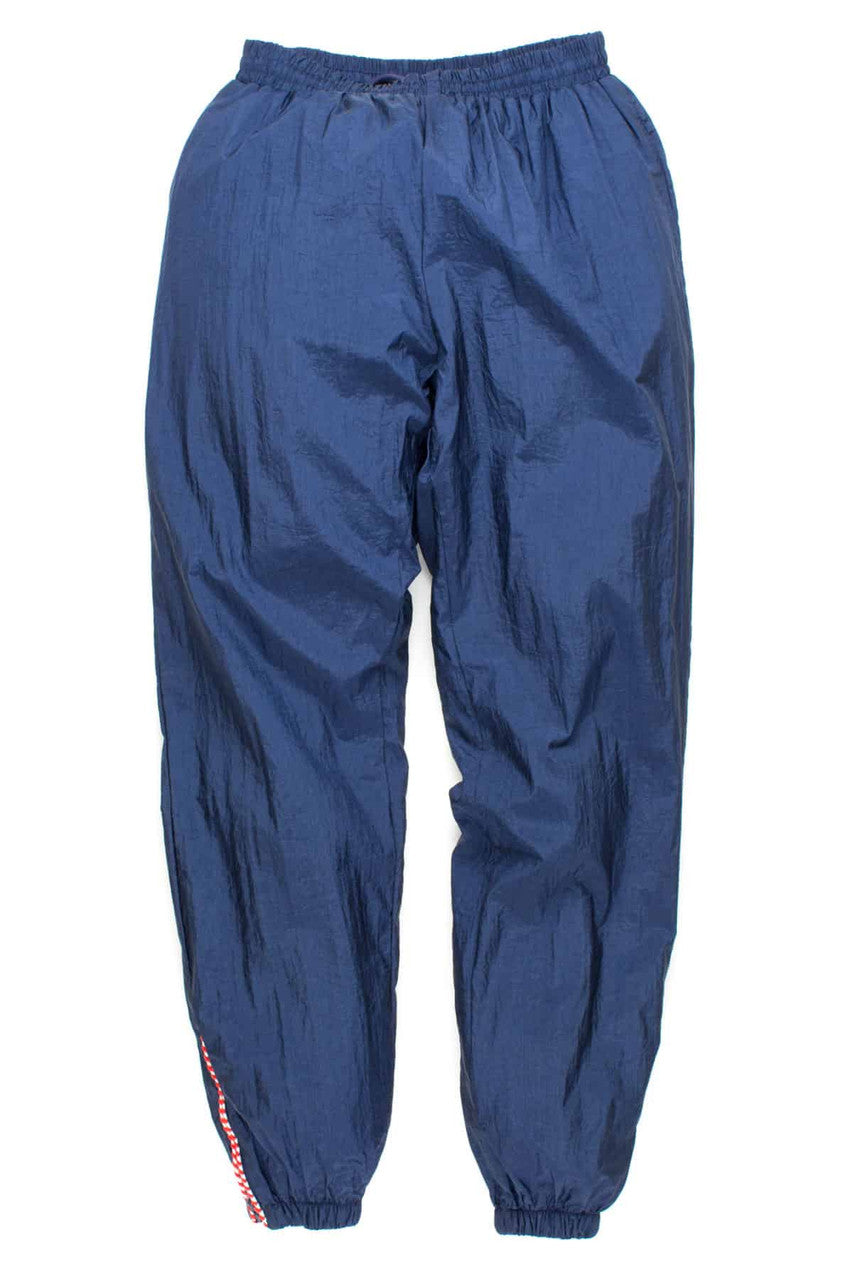 Navy Windbreaker Joggers w/ Zipper Detail
