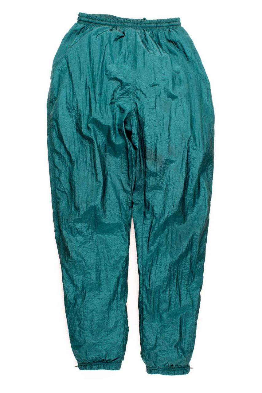 Forest Green Crinkled Windbreaker Track Pants