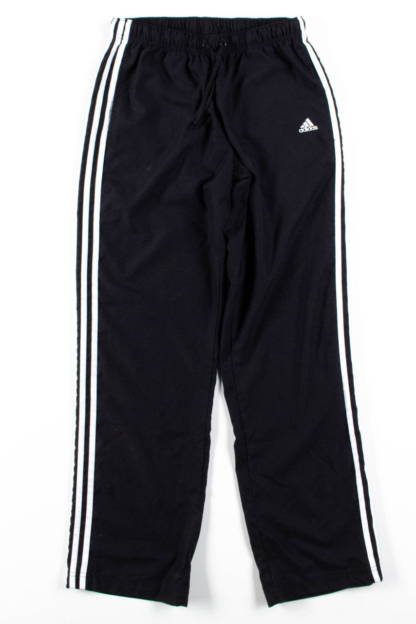 Black Adidas 3 Stripe Track Pants (sz. M)