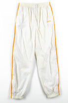 White & Orange Adidas Track Pants (sz. L)
