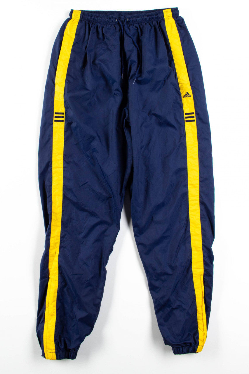 blue and yellow adidas pants