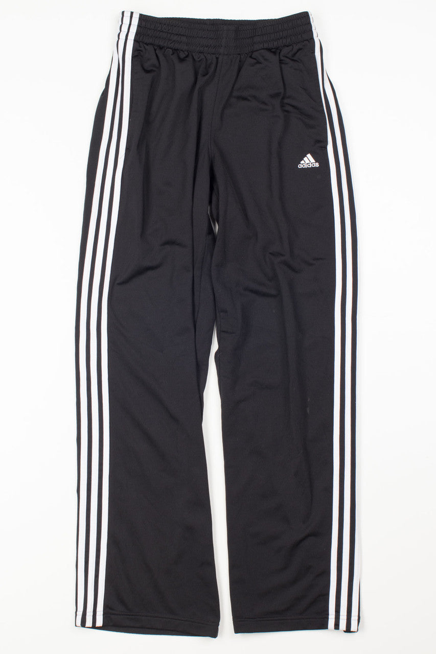 Black & White 3 Stripe Adidas Track Pants