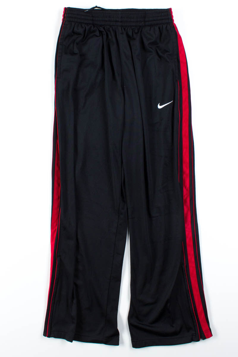nike black joggers with red tick