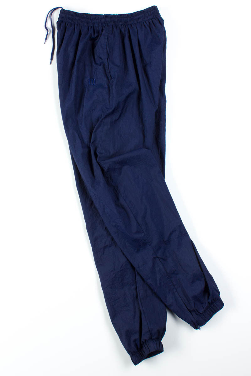 Navy Wilson Nylon Track Pants