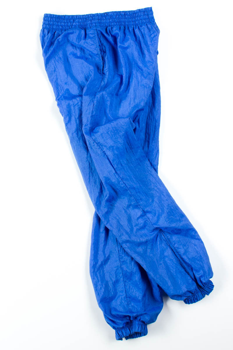 Azure Blue Nylon Track Pants