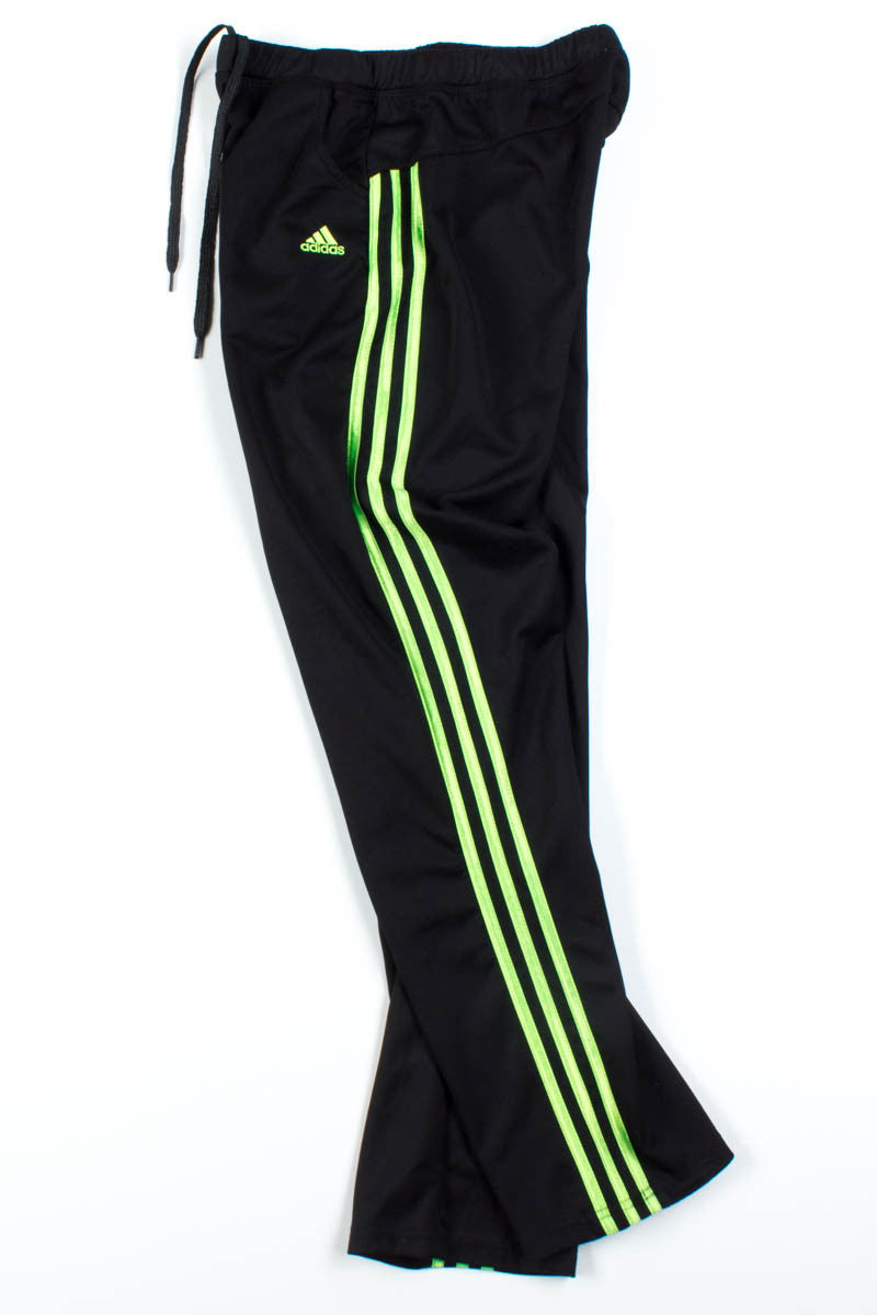 Black & Lime Adidas 3 Stripe Jogger