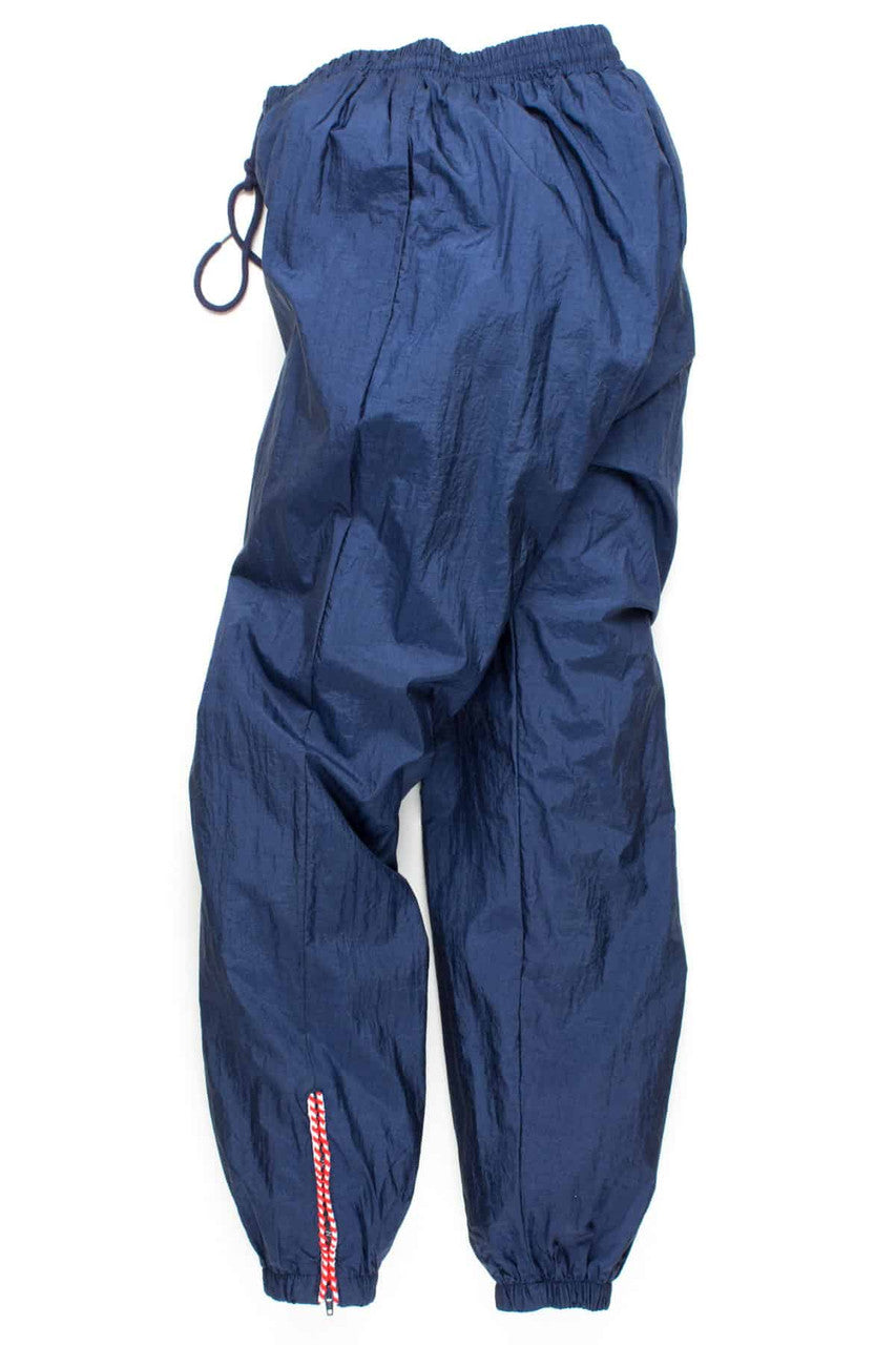 Navy Windbreaker Joggers w/ Zipper Detail