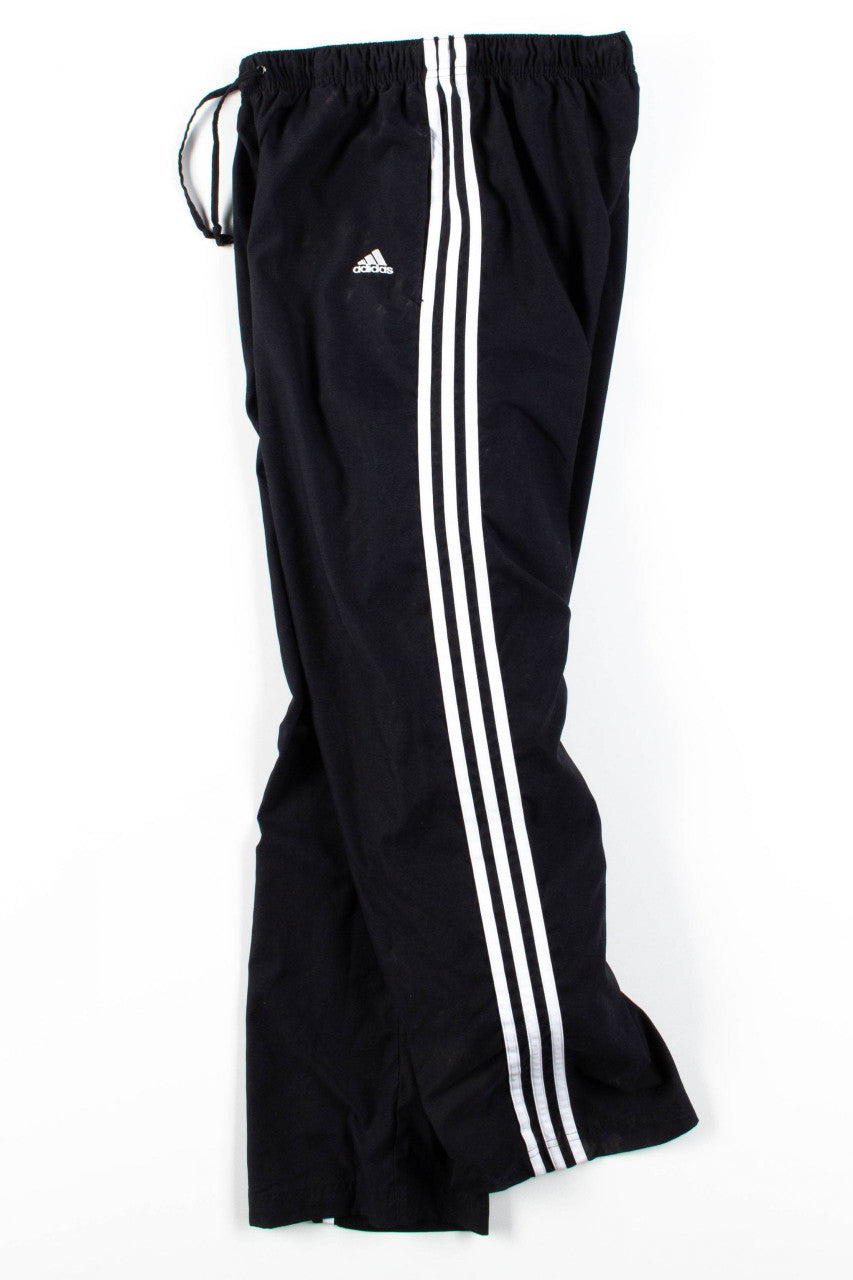 Black Adidas 3 Stripe Track Pants (sz. M)