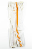White & Orange Adidas Track Pants (sz. L)