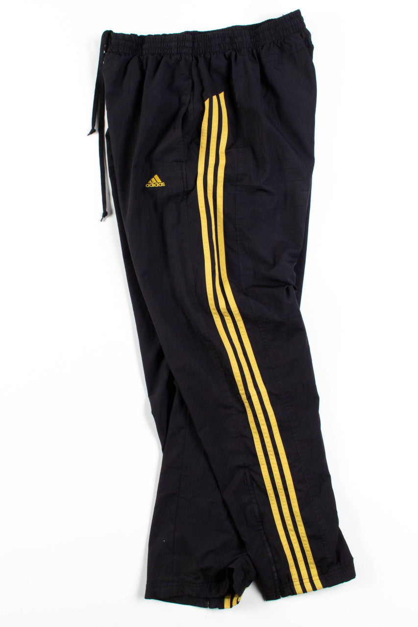 Black & Gold Adidas Track Pants (sz. L)