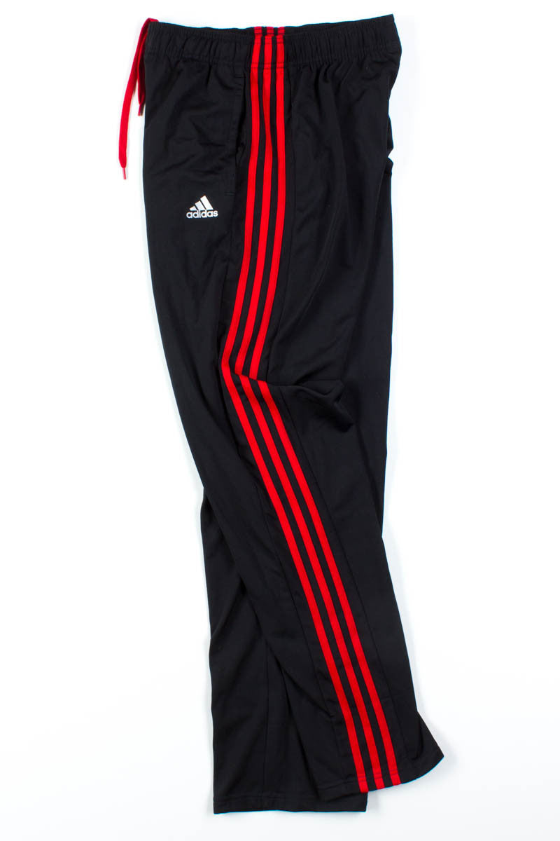 Black & Red Adidas Three Stripe Track Pants