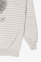 Vintage Striped Light Gray American Bald Eagle Alaska Sweatshirt (1990s)