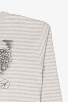 Vintage Striped Light Gray American Bald Eagle Alaska Sweatshirt (1990s)