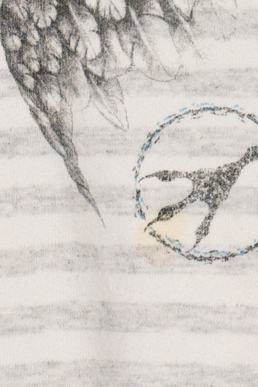 Vintage Striped Light Gray American Bald Eagle Alaska Sweatshirt (1990s)