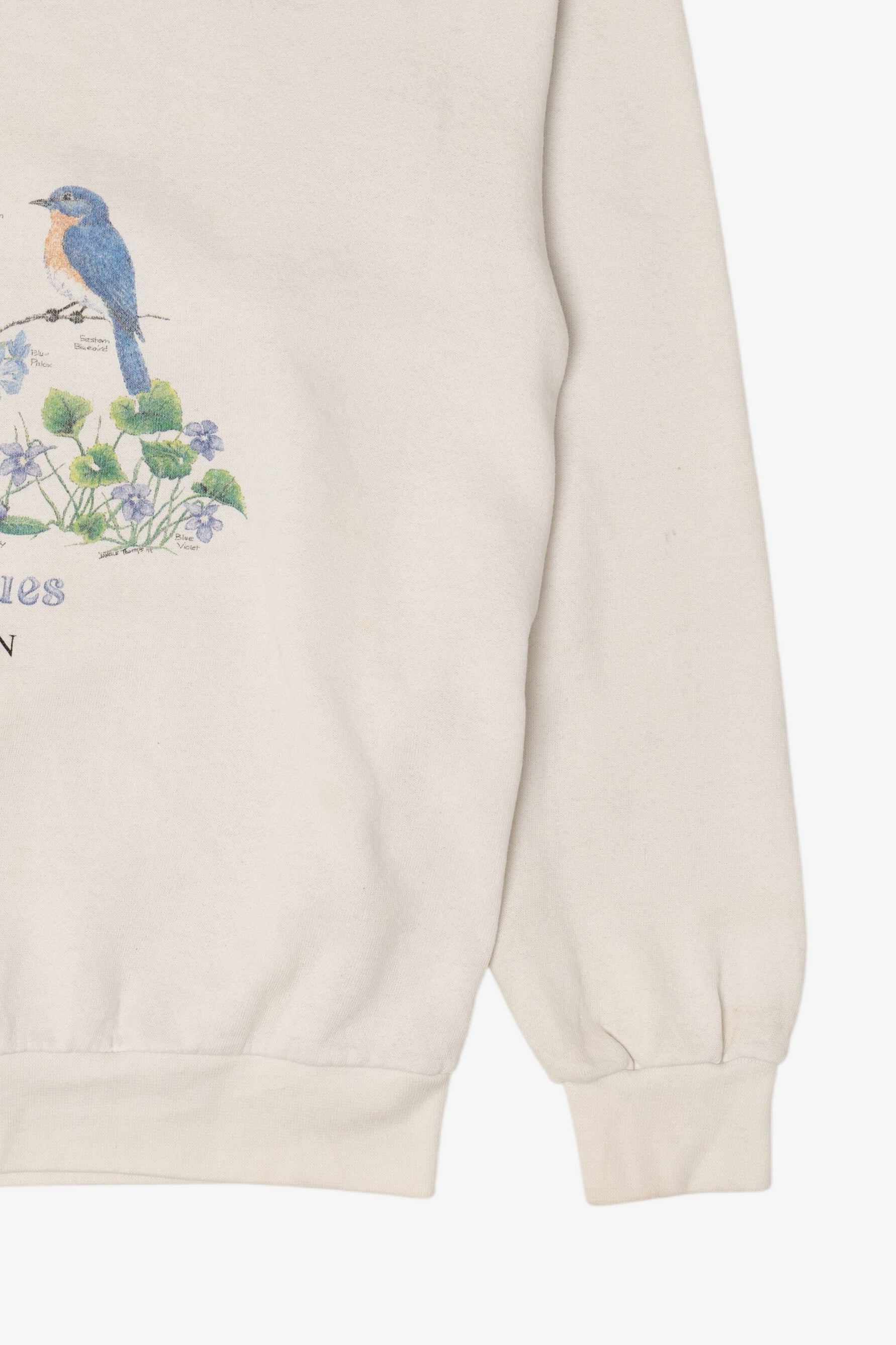 Vintage Outdoor Blues Birds Marcell, MN Artisans Sweatshirt (1990s)
