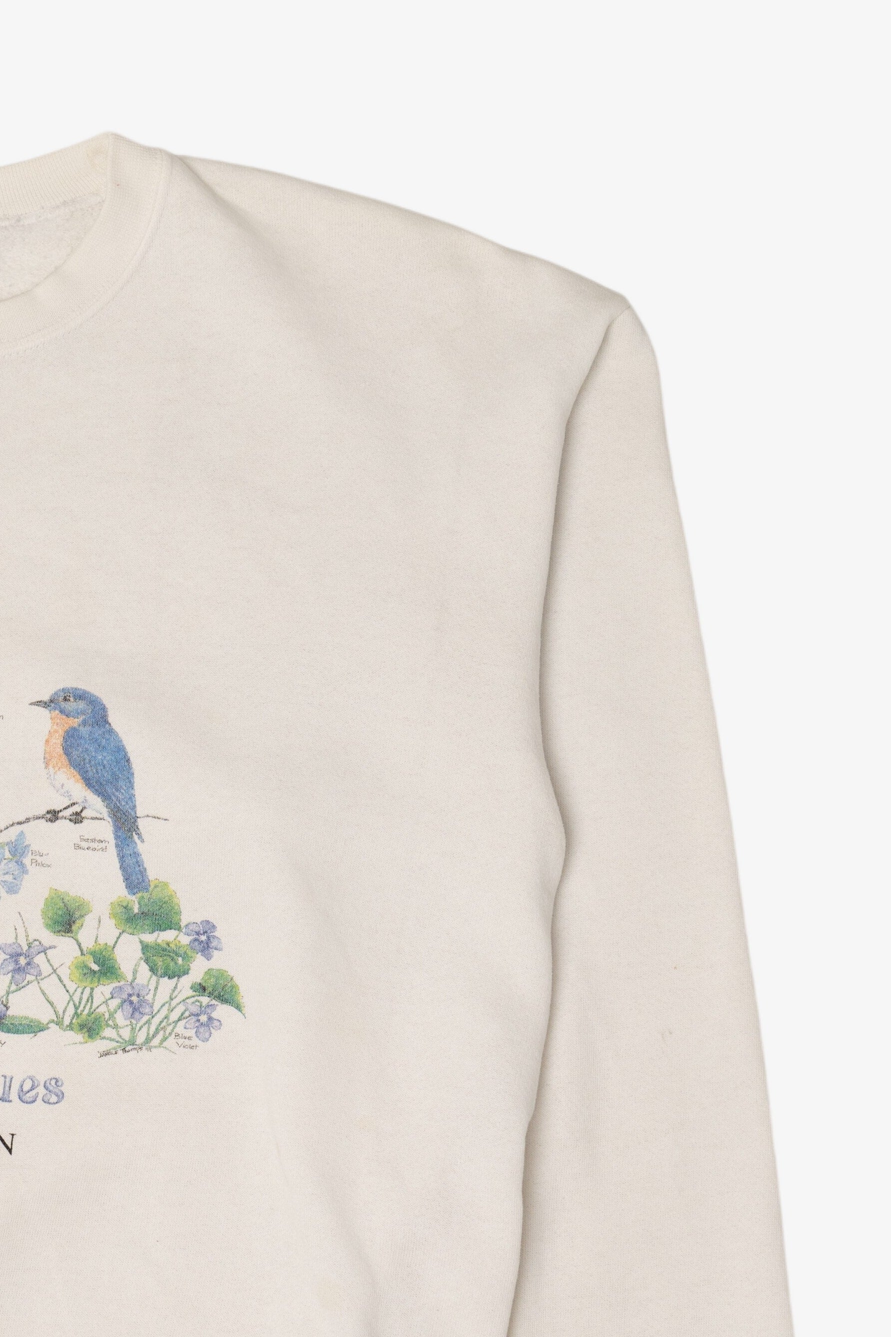 Vintage Outdoor Blues Birds Marcell, MN Artisans Sweatshirt (1990s)