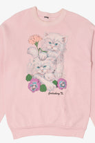 Vintage Pink Kittens Gatlinburg TN Raglan Sweatshirt (1990s)