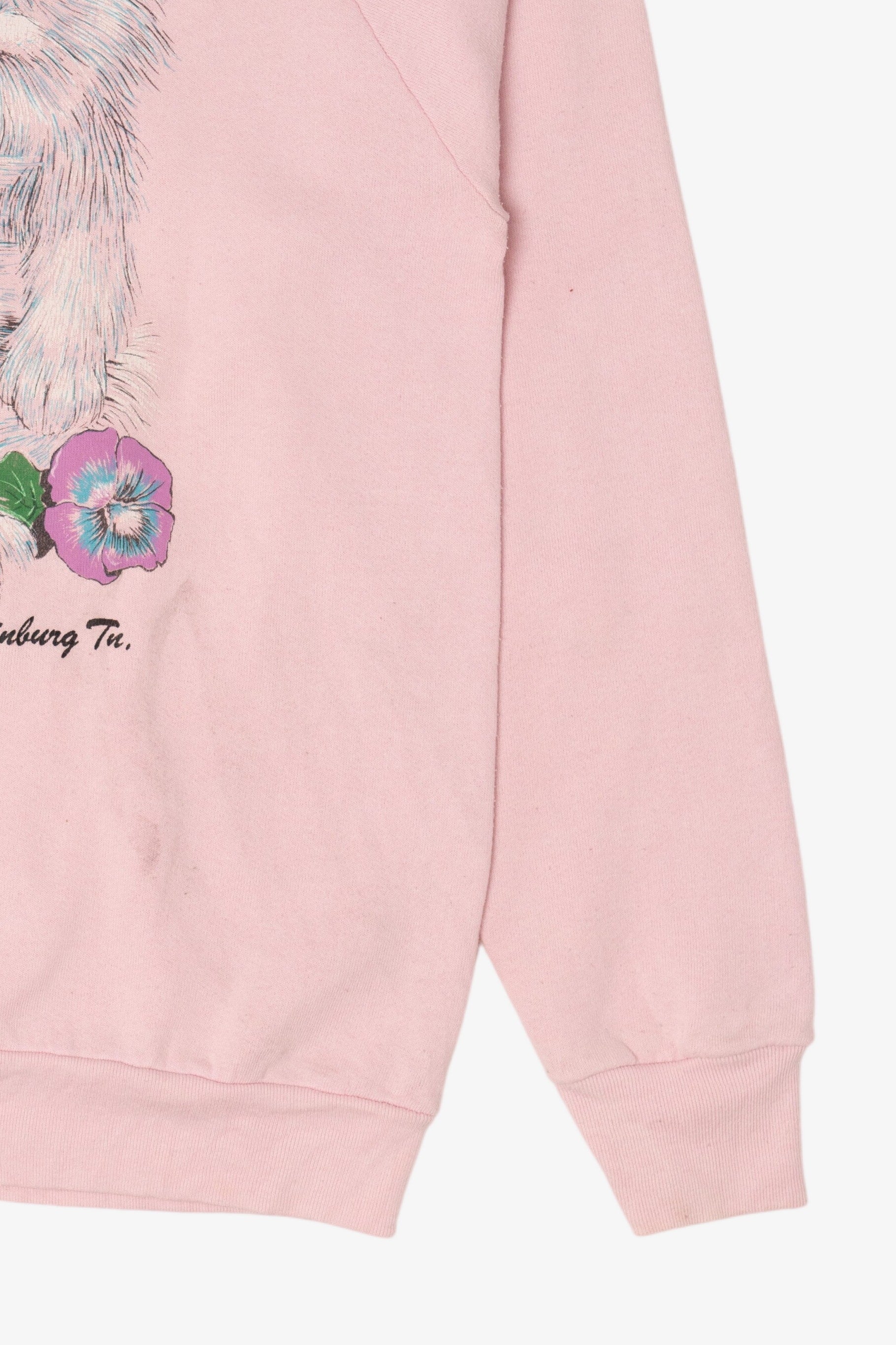 Vintage Pink Kittens Gatlinburg TN Raglan Sweatshirt (1990s)