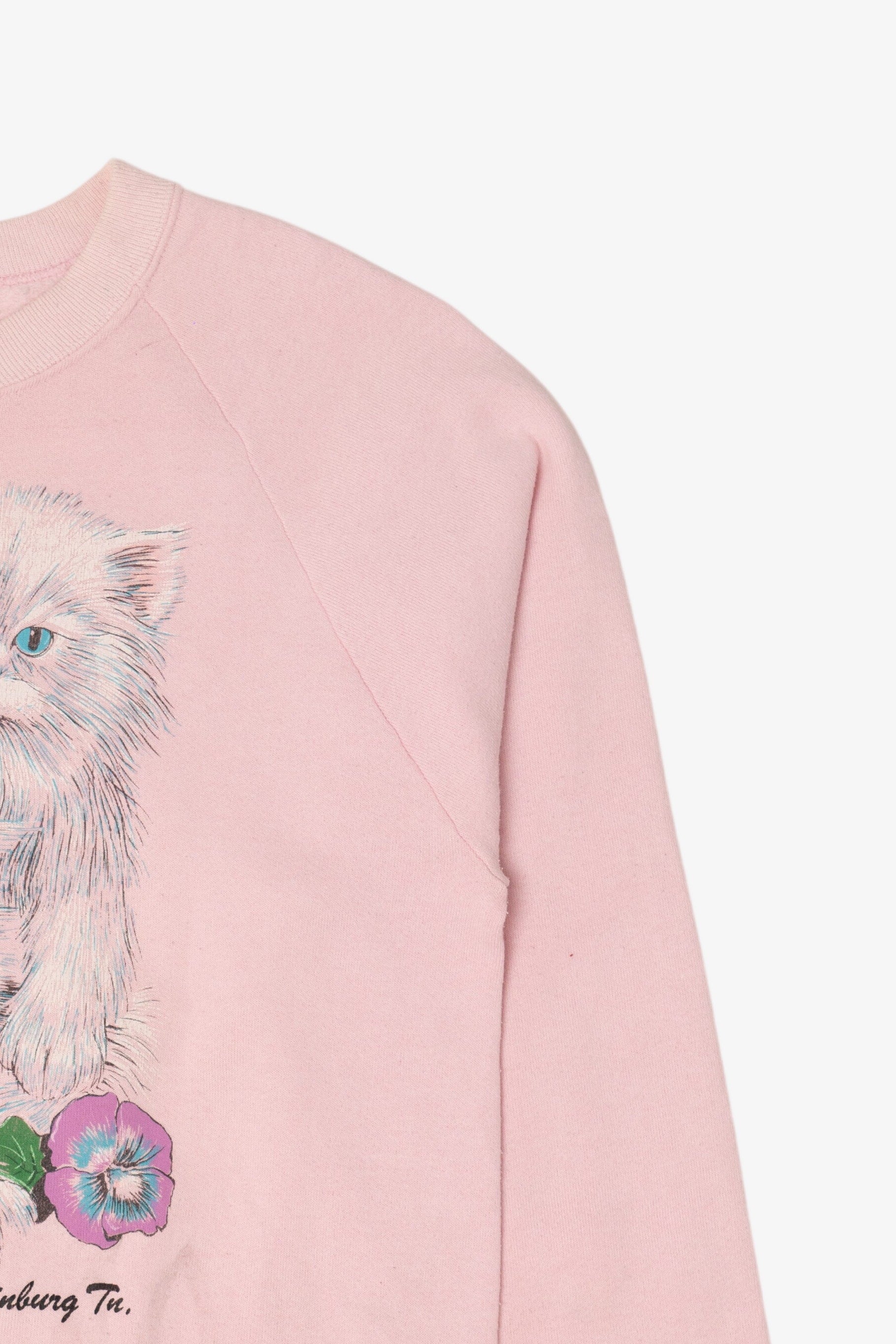 Vintage Pink Kittens Gatlinburg TN Raglan Sweatshirt (1990s)