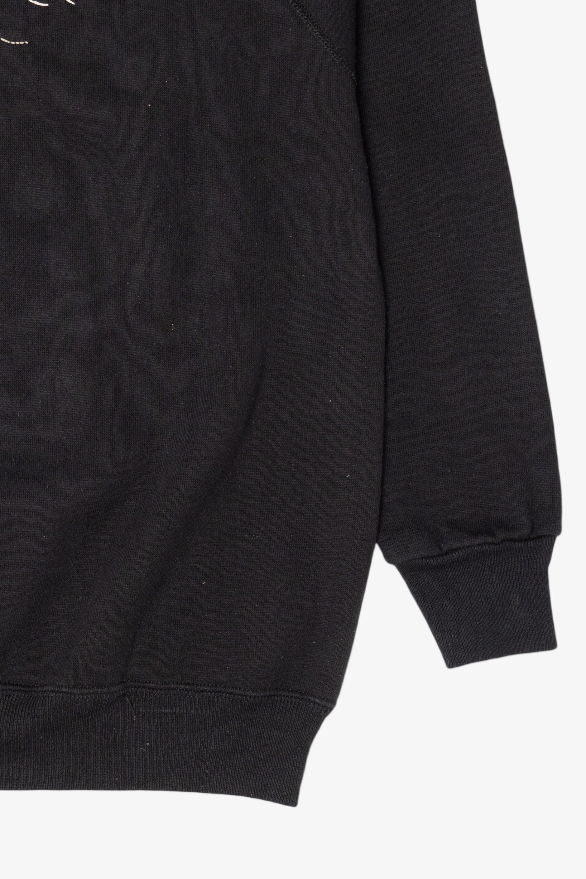 Vintage Pixel Stitch Embroidery Cat Face Raglan Sweatshirt (1990s)