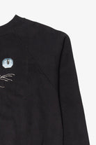 Vintage Pixel Stitch Embroidery Cat Face Raglan Sweatshirt (1990s)