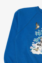 Vintage Blue Kittens And Birds Morning Sun Raglan Sweatshirt (1990s)