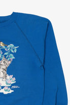 Vintage Blue Kittens And Birds Morning Sun Raglan Sweatshirt (1990s)