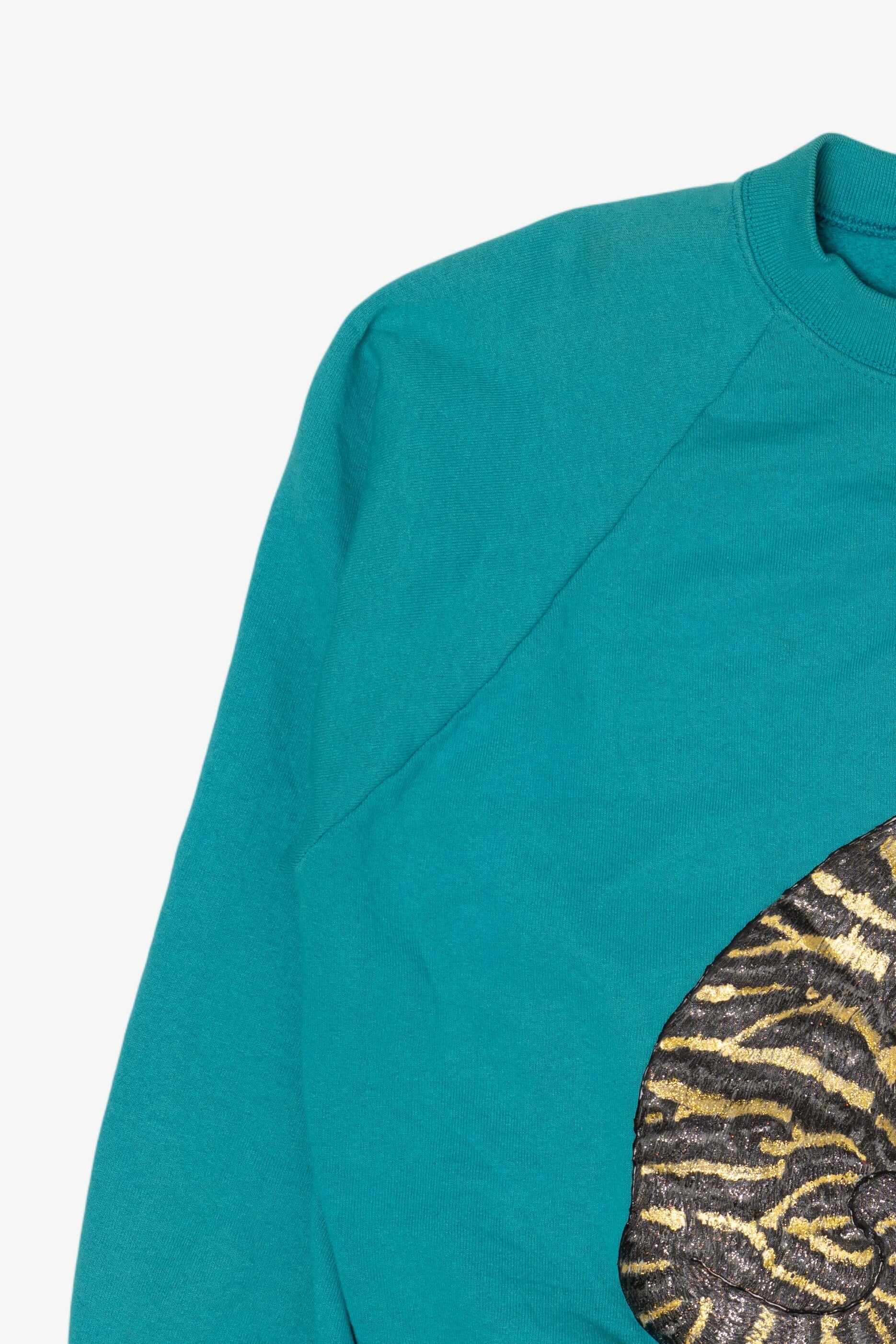 Vintage Hand Painted Cat Raglan Sweatshirt (1990s)