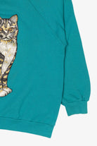 Vintage Hand Painted Cat Raglan Sweatshirt (1990s)