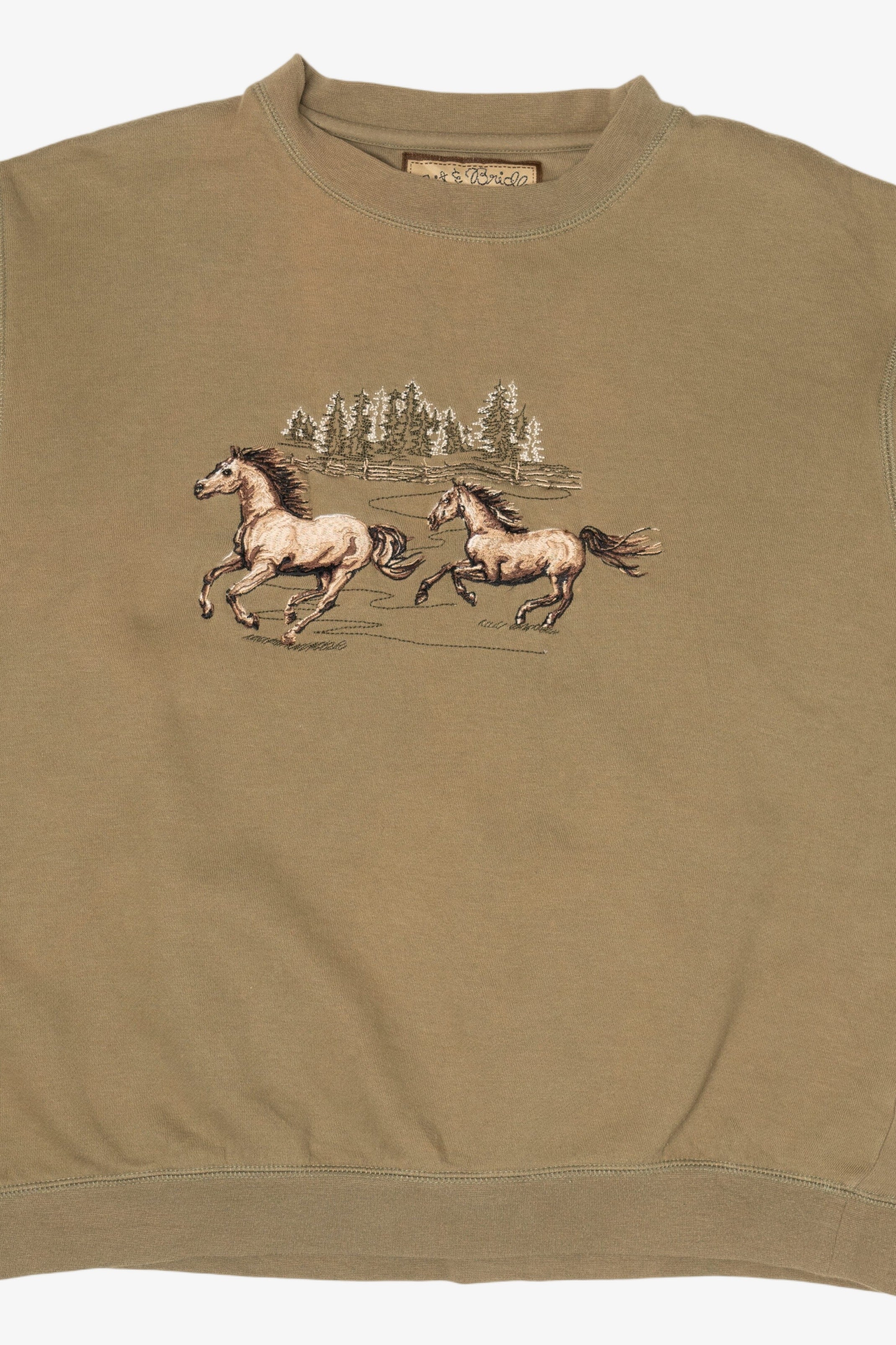 Bit & Bridle Embroidered Horses Sweatshirt