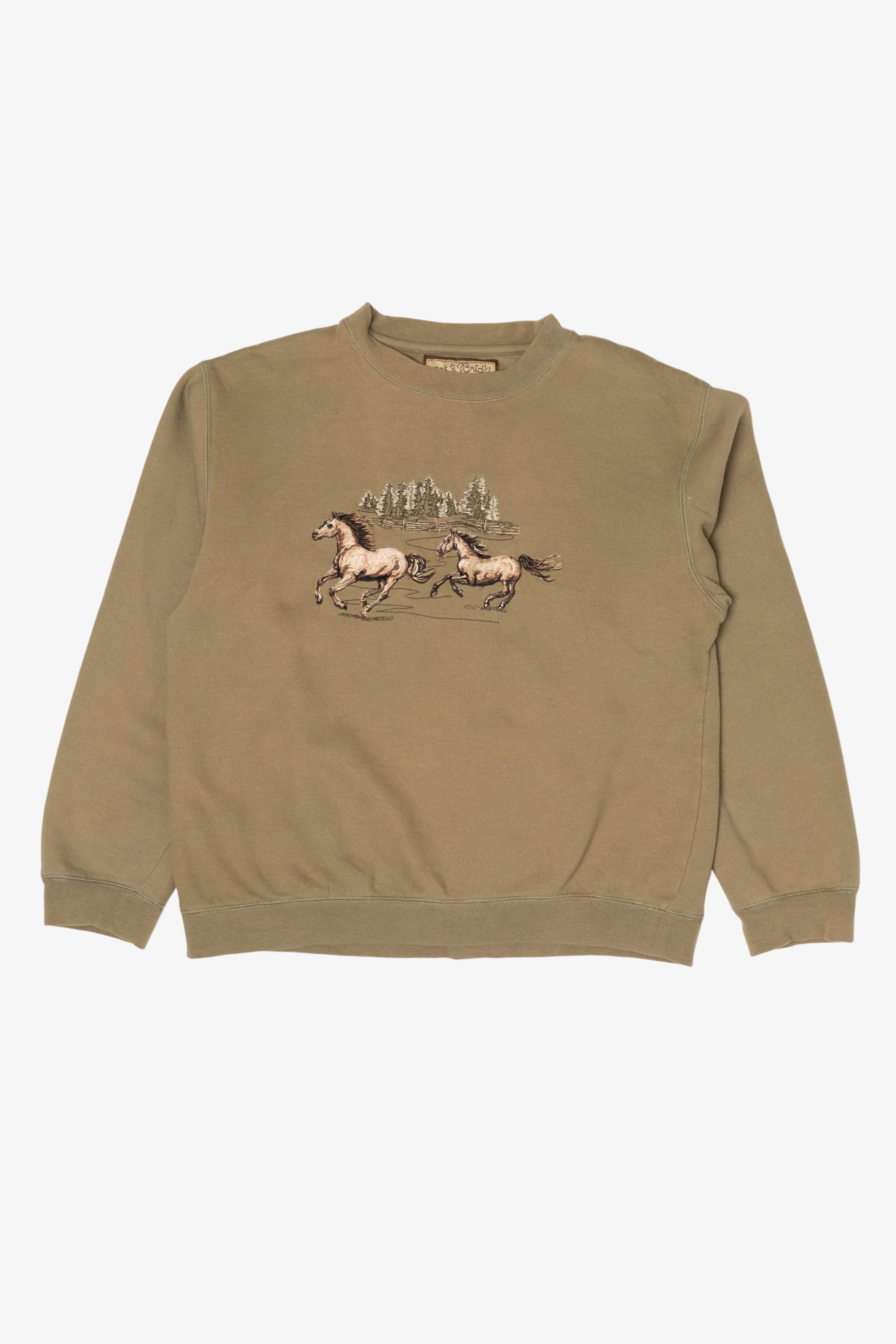 Bit & Bridle Embroidered Horses Sweatshirt