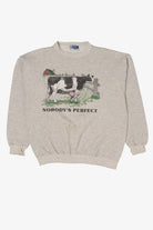 Vintage "Nobody's Perfect" Funny Cow Sweatshirt (1990s)