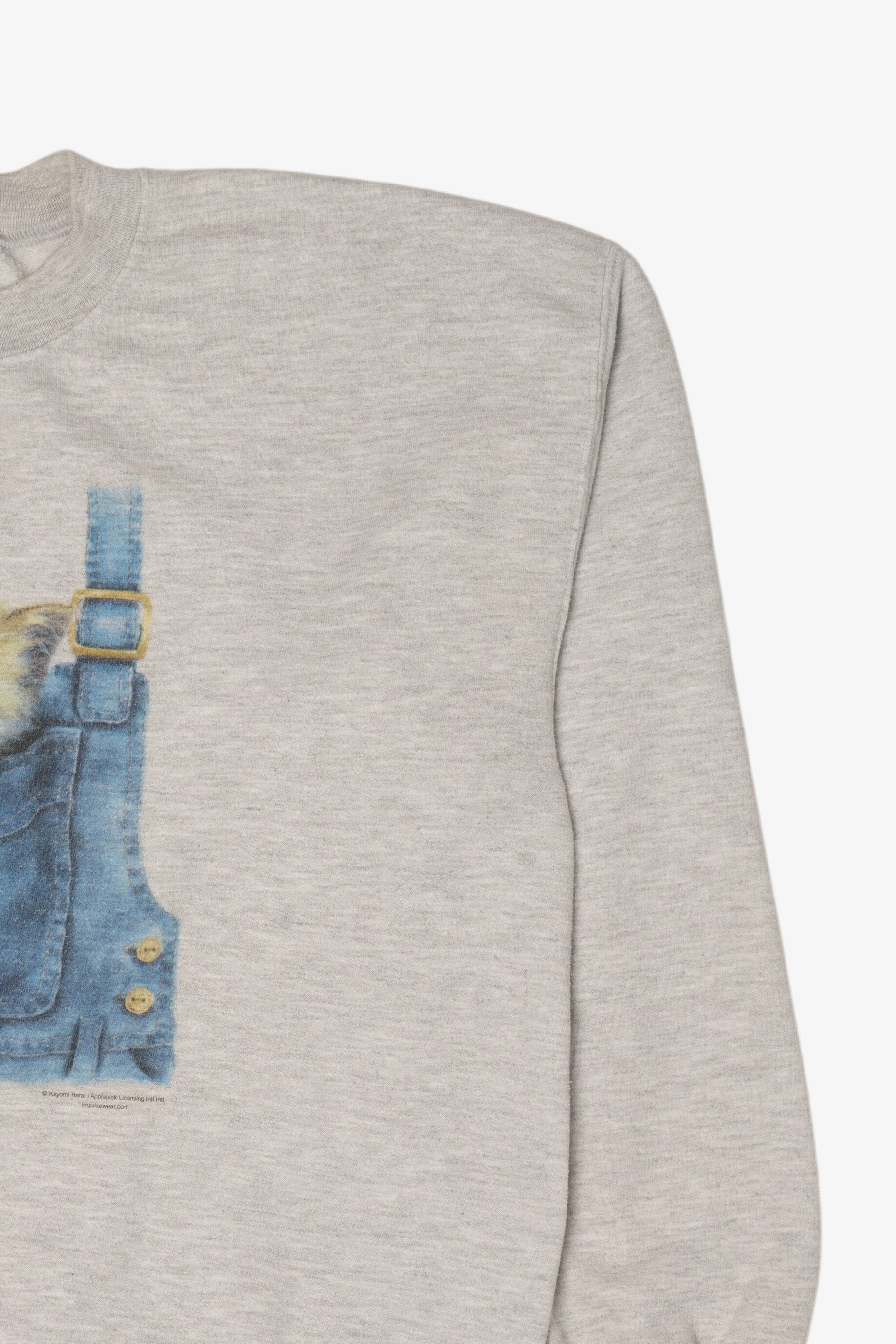 Gray Kitten In Overall Pocket Sweatshirt