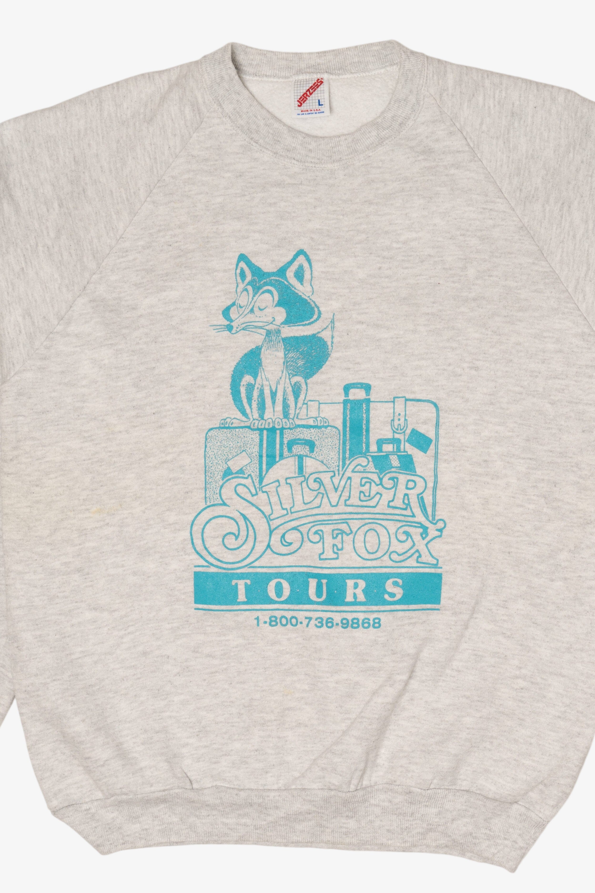 Vintage Light Gray Silver Fox Tours Raglan Sweatshirt (1990s)
