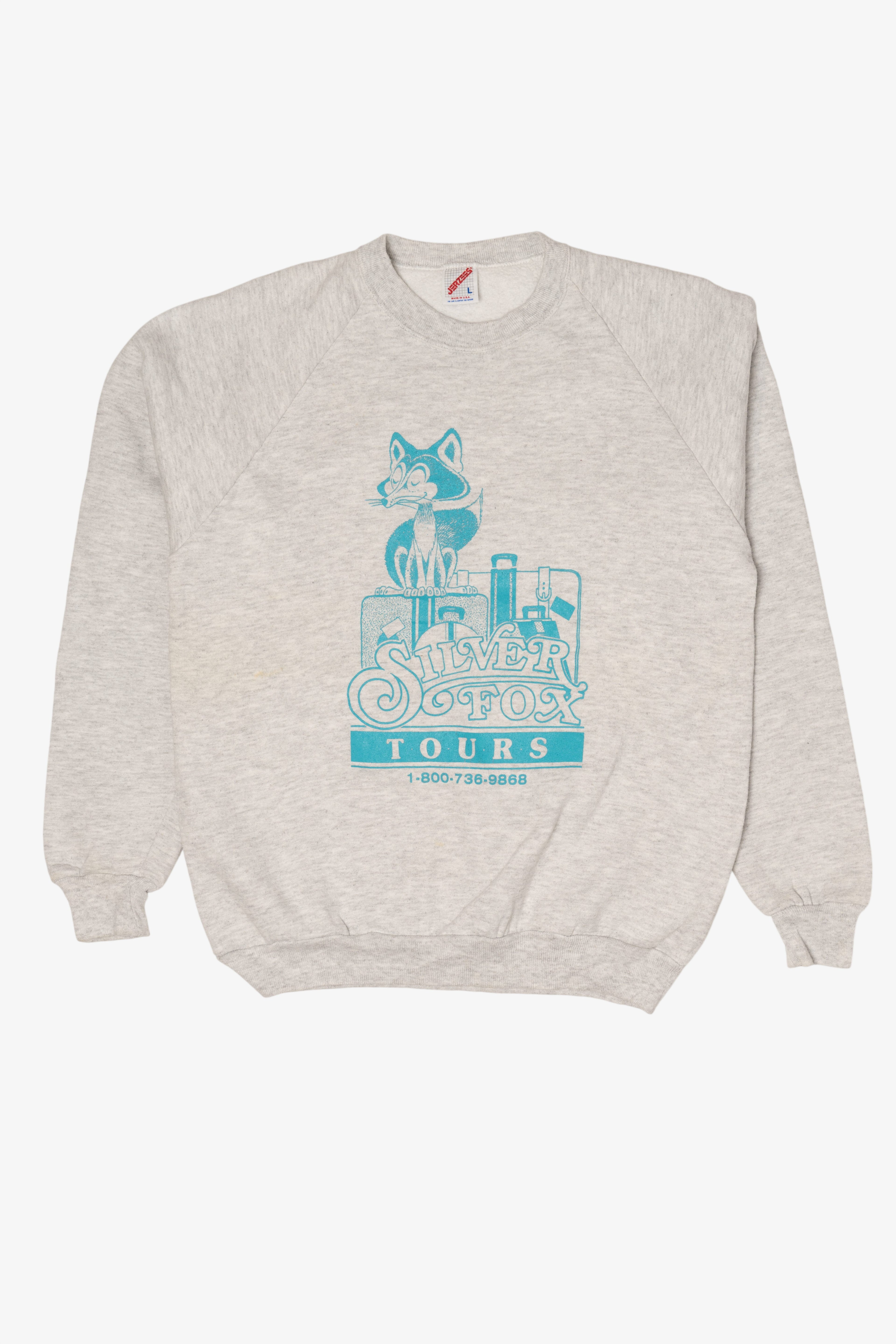 Vintage Light Gray Silver Fox Tours Raglan Sweatshirt (1990s)