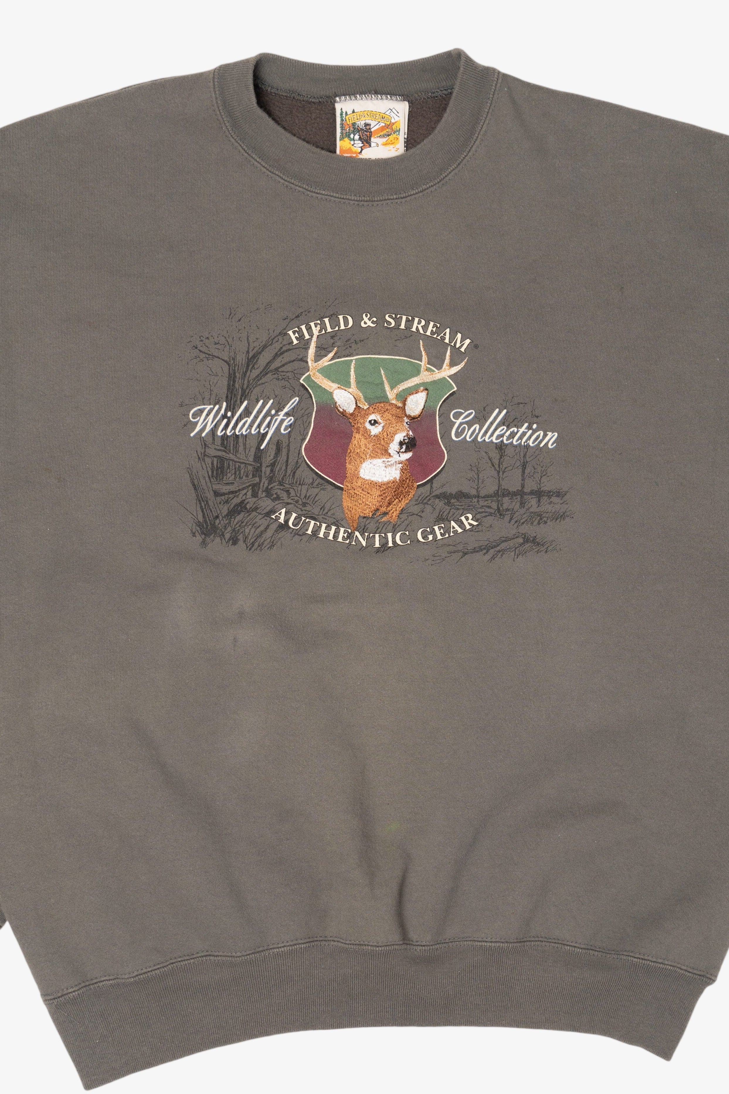 Vintage Field & Stream Wildlife Collection Authentic Gear Deer Buck Sweatshirt (1990s)