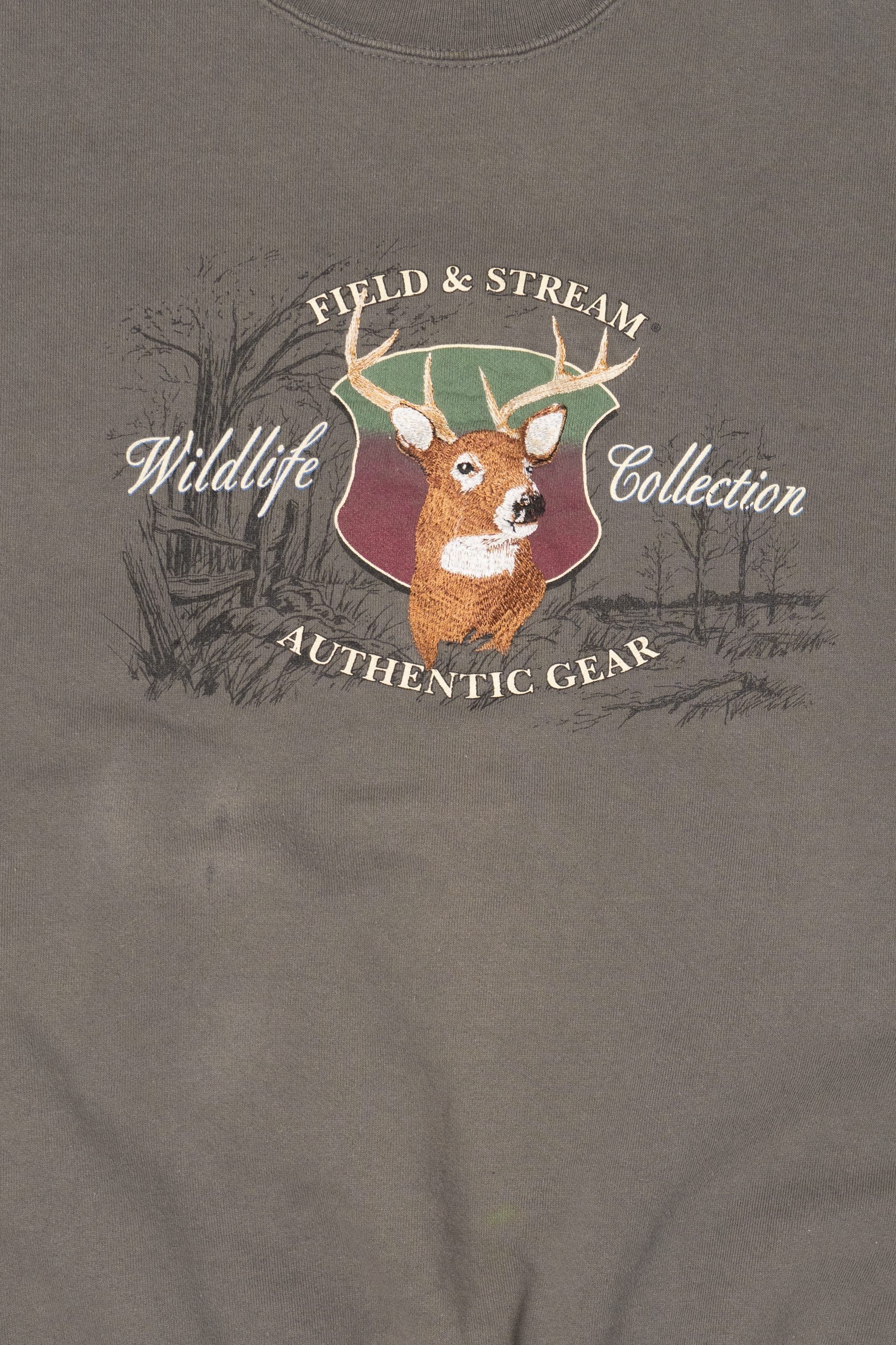 Vintage Field & Stream Wildlife Collection Authentic Gear Deer Buck Sweatshirt (1990s)
