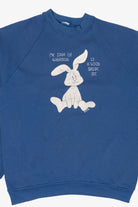 Vintage Blue "My Idea Of Exercise" Funny Bunny Raglan Sweatshirt (1990s)