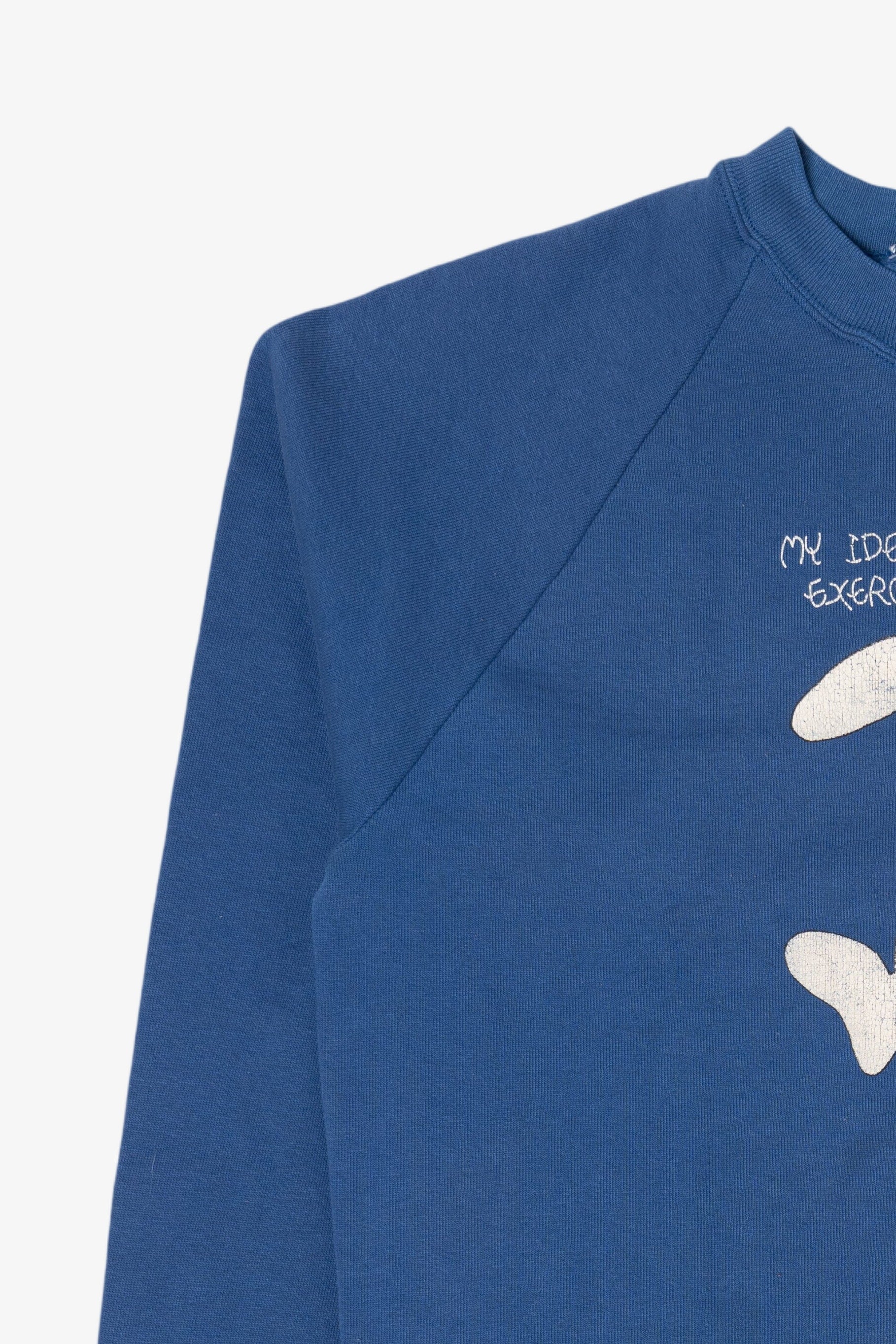 Vintage Blue "My Idea Of Exercise" Funny Bunny Raglan Sweatshirt (1990s)