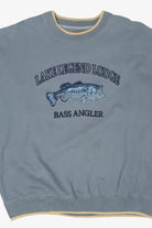 Vintage Light Blue "Lake Legend Lodge Bass Angler" Fish Sweatshirt (1990s)