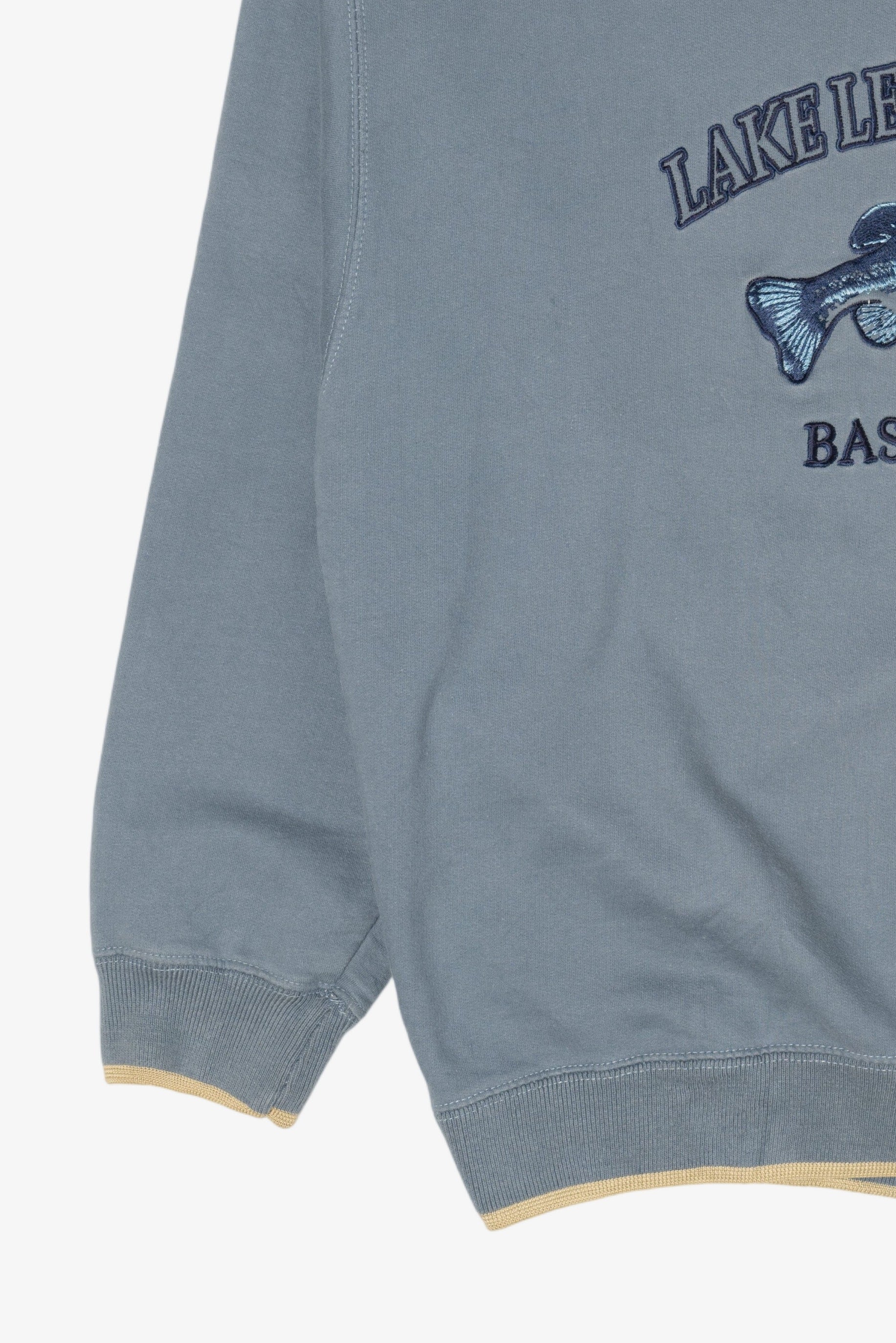 Vintage Light Blue "Lake Legend Lodge Bass Angler" Fish Sweatshirt (1990s)