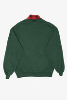 Vintage Dark Green Dalmatians Autumn Apples Plaid Turtleneck Sweatshirt (1990s)