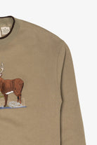 Embroidered Wildlife By Lake Log Cabin Sweatshirt