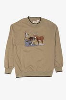 Embroidered Wildlife By Lake Log Cabin Sweatshirt