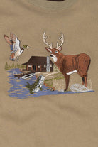 Embroidered Wildlife By Lake Log Cabin Sweatshirt