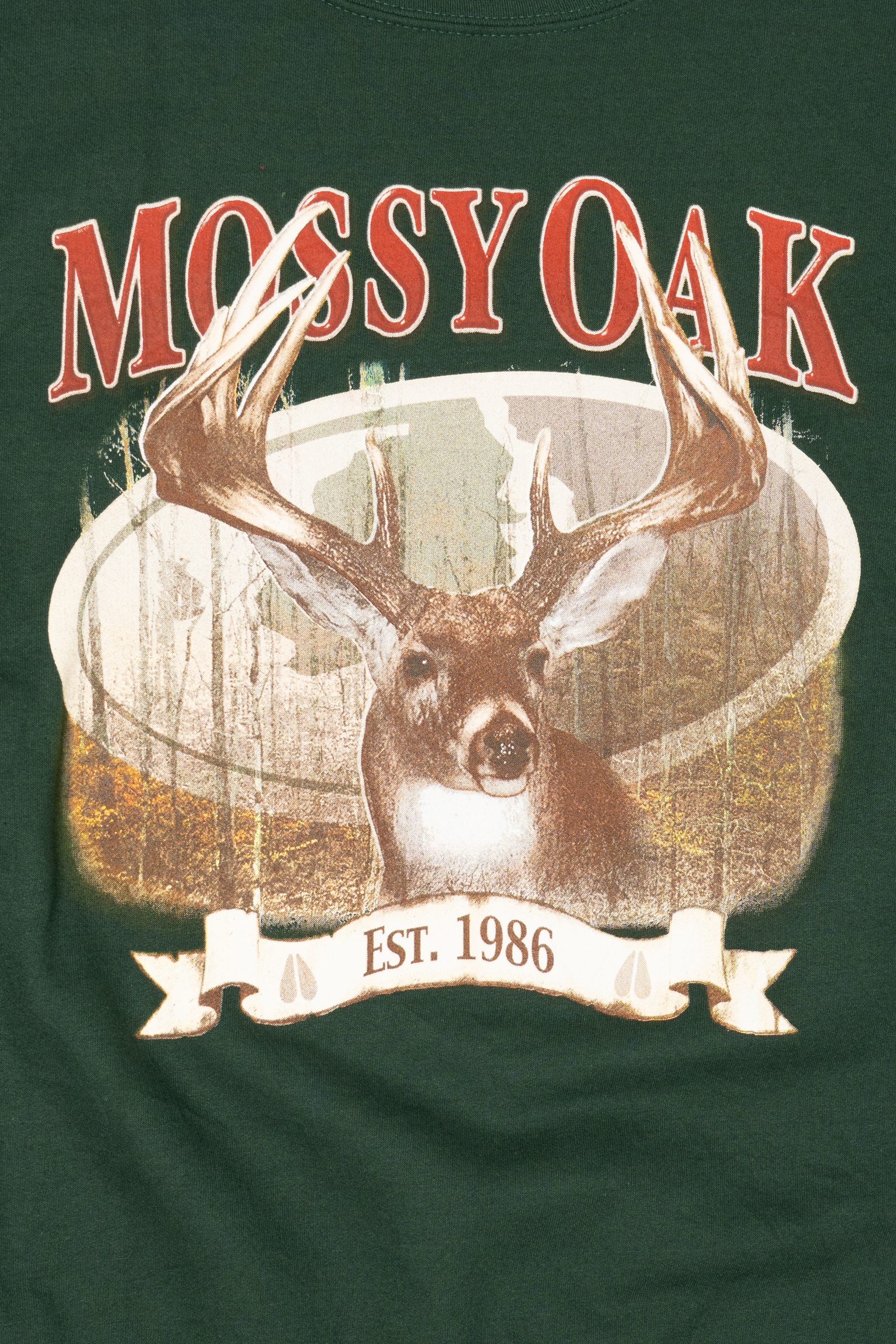 Vintage Green Mossy Oak Deer Buck Sweatshirt (1990s)