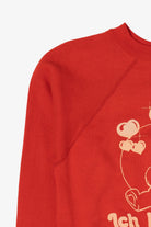 Vintage Red "Ich Liebe Dich" I Love You Teddy Bear Raglan Sweatshirt (1980s)