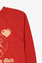 Vintage Red "Ich Liebe Dich" I Love You Teddy Bear Raglan Sweatshirt (1980s)