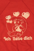 Vintage Red "Ich Liebe Dich" I Love You Teddy Bear Raglan Sweatshirt (1980s)